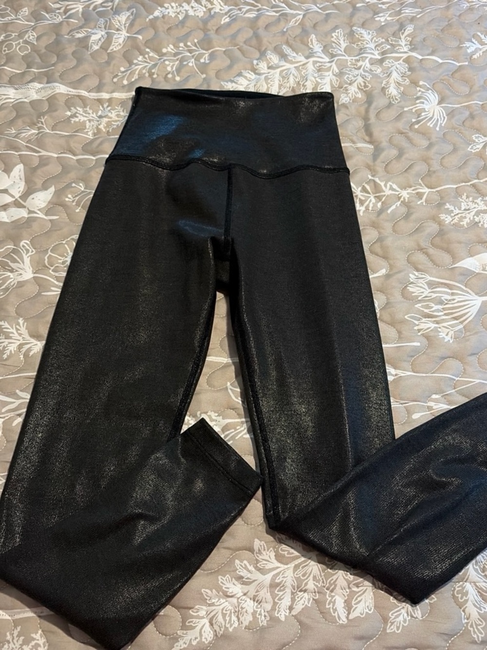 Beyond Yoga Shiny Black High-Waist Leggings